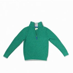 Mini Boden Chunky Half Zip Sweater in Deep Green Size 9-10